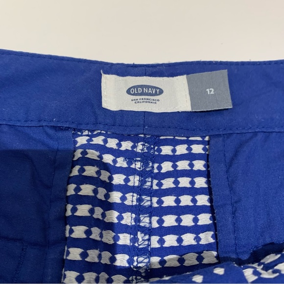 Old Navy Cotton Poly Blend Polka Dot Pattern Shorts, Blue White Size 12 - Picture 5 of 10